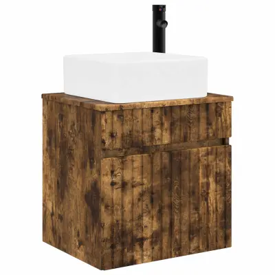 vidaXL Visoka umivalnik s police Dimljen hrast 49 x 41 x 63 cm