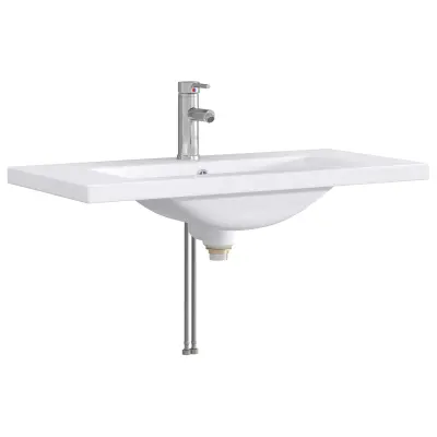 vidaXL Umivalnik za kopalnico Krom 81 x 40 x 17,5 cm Kovina
