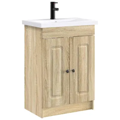 vidaXL Komplet pohištva za kopalnico Sonoma hrast 78,5 x 37,5 x 81 cm