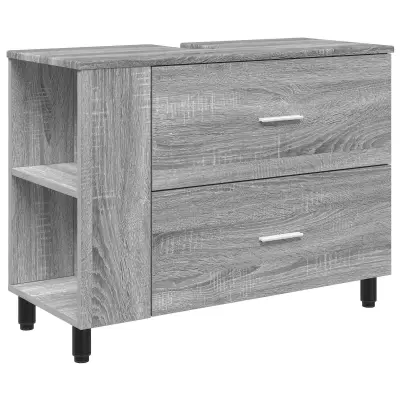 vidaXL Kopalniška enota Siva Sonoma 80 x 35 x 60 cm Inženirski les