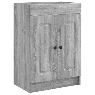 vidaXL Omarica pod umivalnikom Siva Sonoma 56 x 37,5 x 81 cm