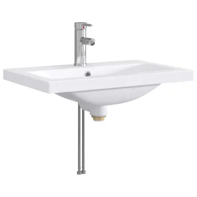 vidaXL Umivalnik za kopalnico Krom 61 x 40 x 16,5 cm Kovina