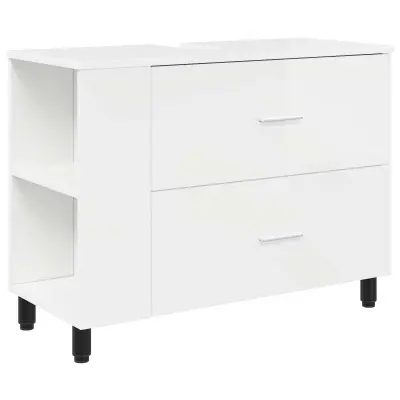 vidaXL Kopalniška enota Bela visok sijaj 80 x 35 x 60 cm