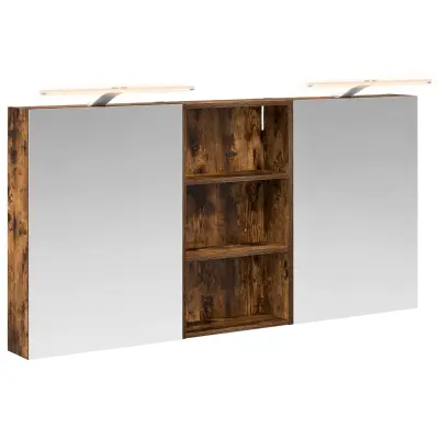vidaXL Komplet omaric za kopalnico s polico 3 pcs 140 x 14,5 x 70 cm