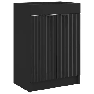 vidaXL Omarica pod umivalnikom Črna 56 x 37,5 x 81 cm Inženirski les