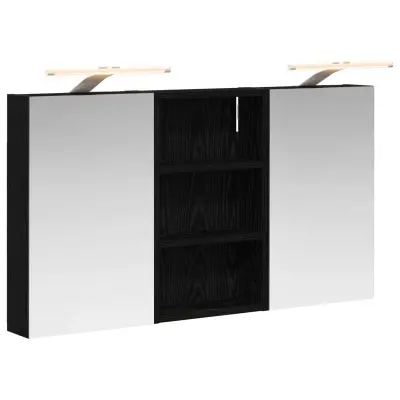 vidaXL Komplet omaric za kopalnico z LED lučmi 3 pcs 90 x 10,5 x 50 cm