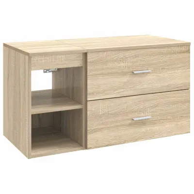 vidaXL Komplet pohištva za kopalnico 2 pcs Sonoma hrast Inženirski les