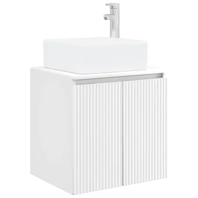 vidaXL Umivalnik s pritrditev na steno Bela 53 x 35 x 63 cm