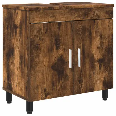 vidaXL Kopalniška enota Dimljen hrast 60 x 35 x 60 cm Inženirski les