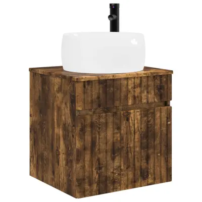 vidaXL Visoka umivalnik s police Dimljen hrast 49 x 44,5 x 66 cm