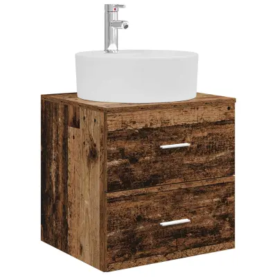 vidaXL Umivalnik s pritrditev na steno Star les 49,5 x 44,5 x 65 cm