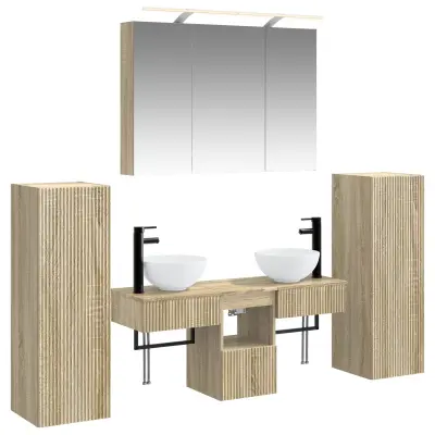 vidaXL Komplet pohištva za kopalnico 6 pcs Sonoma hrast