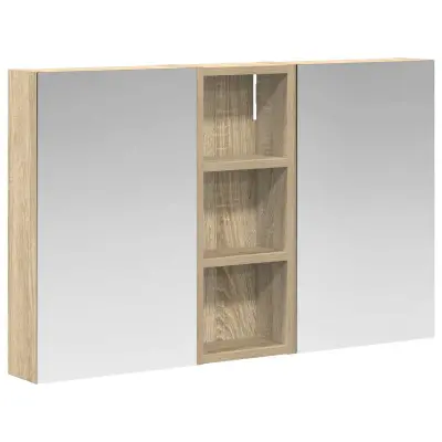 vidaXL Komplet omaric za kopalnico z LED lučmi 3 pcs 80 x 10,5 x 50 cm