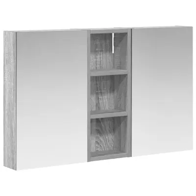 vidaXL Komplet omaric za kopalnico z LED lučmi 3 pcs 80 x 10,5 x 50 cm