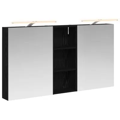 vidaXL Komplet omaric za kopalnico s polico 3 pcs 130 x 14,5 x 70 cm