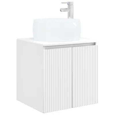 vidaXL Umivalnik s pritrditev na steno Bela 49,5 x 44,5 x 66 cm