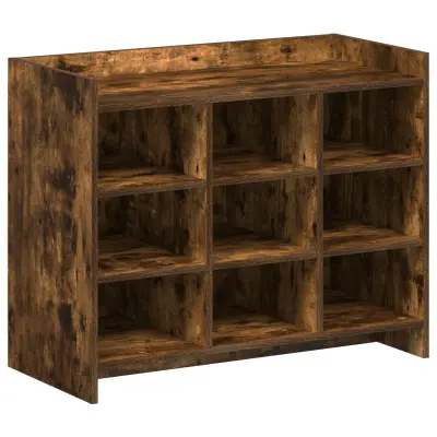 vidaXL Omara za čevlje Dimljen hrast 85 x 39,5 x 70 cm Inženirski les