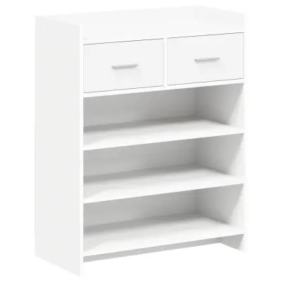 vidaXL Omara za čevlje Bela 73,5 x 36 x 92 cm Inženirski les