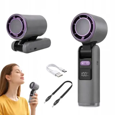 3v1 aku. zložljiv LCD ročni potovalni ventilator USB LED 199 načinov delovanja