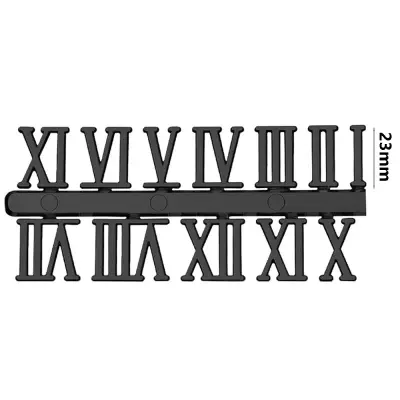 Srebrne števke rimske številčnice - 2,3 cm - Komplet v škatli Black