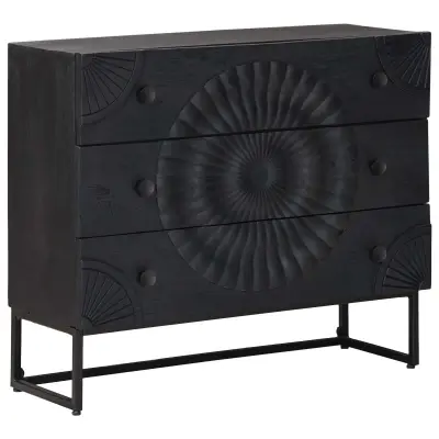 vidaXL Predalna omara s predalom Črna 75 x 30 x 65 cm