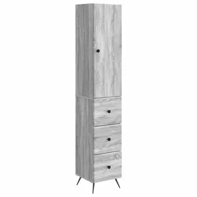 vidaXL Set omar 2 pcs Siva Sonoma 34,5 x 34,5 x 90 cm Inženirski les