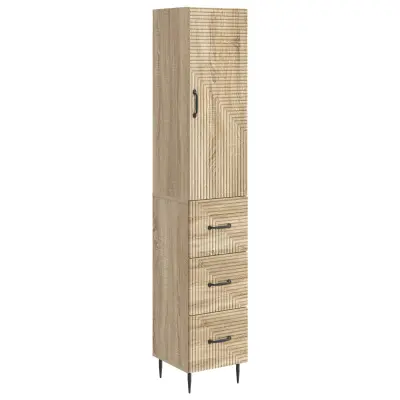 vidaXL Set omar 2 pcs Sonoma hrast 33 x 34,5 x 90 cm Inženirski les