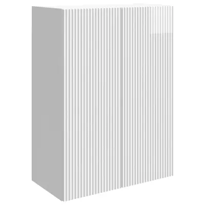 vidaXL Omara za steno Bela visok sijaj 66 x 34,5 x 90 cm