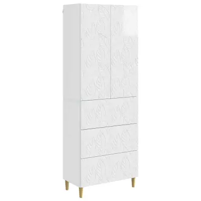 vidaXL Set omar 2 pcs Bela visok sijaj 66 x 34,5 x 90 cm