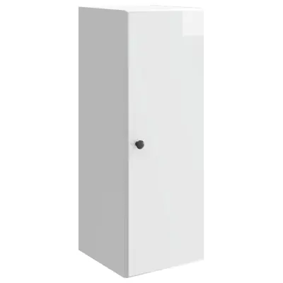 vidaXL Omara za steno Bela visok sijaj 33 x 34,5 x 90 cm
