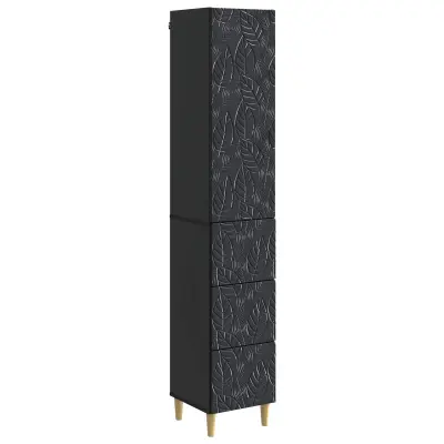 vidaXL Set omar 2 pcs Črna 33 x 34,5 x 90 cm Inženirski les