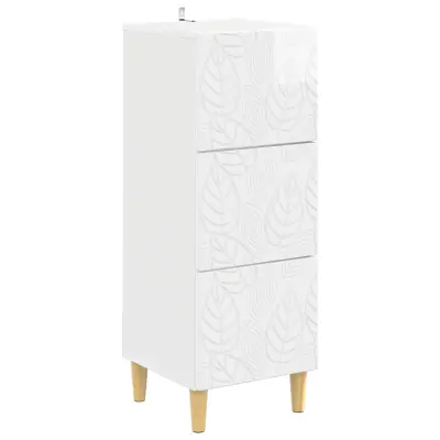 vidaXL Predalna omara Bela visok sijaj 33 x 34,5 x 90 cm