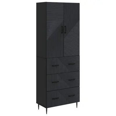 vidaXL Set omar 2 pcs Črna 66 x 34,5 x 90 cm Inženirski les