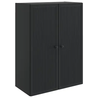 vidaXL Omara za steno Črna 66 x 34,5 x 90 cm Inženirski les