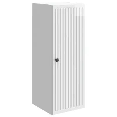 vidaXL Omara za steno Bela visok sijaj 33 x 34,5 x 90 cm