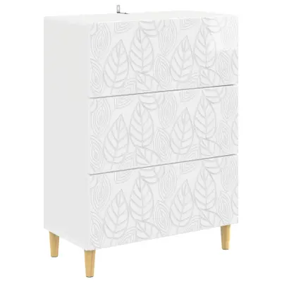 vidaXL Predalna omara Bela visok sijaj 66 x 34,5 x 90 cm