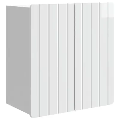 vidaXL Omara za steno Bela visok sijaj 59 x 31 x 64 cm Inženirski les