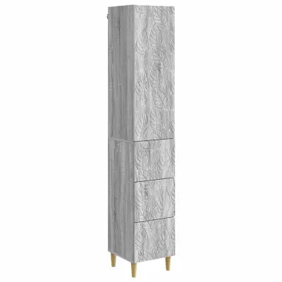 vidaXL Set omar 2 pcs Siva Sonoma 33 x 34,5 x 90 cm Inženirski les