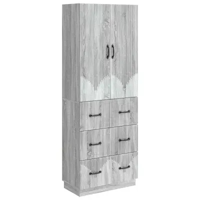 vidaXL Set omar 2 pcs Siva Sonoma 66 x 34,5 x 87 cm Inženirski les