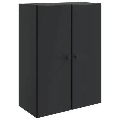 vidaXL Omara za steno Črna 66 x 34,5 x 90 cm Inženirski les