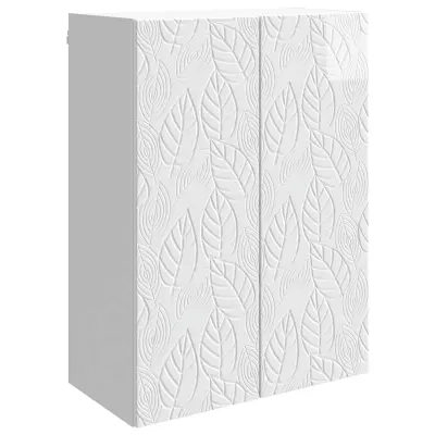 vidaXL Omara za steno Bela visok sijaj 66 x 34,5 x 90 cm