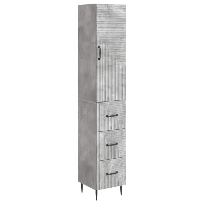 vidaXL Set omar 2 pcs Betonsko siva 33 x 34,5 x 90 cm Inženirski les