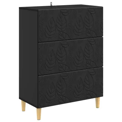 vidaXL Predalna omara Črna 66 x 34,5 x 90 cm Inženirski les