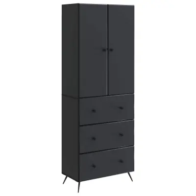 vidaXL Set omar 2 pcs Črna 66 x 34,5 x 90 cm Inženirski les