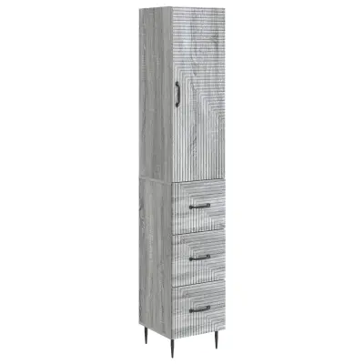 vidaXL Set omar 2 pcs Siva Sonoma 33 x 34,5 x 90 cm Inženirski les