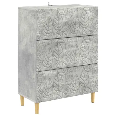 vidaXL Predalna omara Betonsko siva 66 x 34,5 x 90 cm Inženirski les