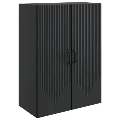 vidaXL Omara za steno Črna 66 x 34,5 x 90 cm Inženirski les