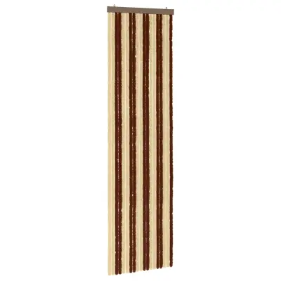 vidaXL Zaslon proti insektom Chenille Rjava in bež 56 x 200 cm 100% PP