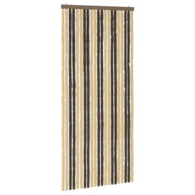 vidaXL Zaslon proti insektom Chenille Temno rjava in bež 90 x 200 cm