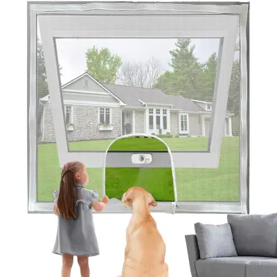 Samolepilna fiberglas mreža za okno 120x120cm z zadrgo - Bela